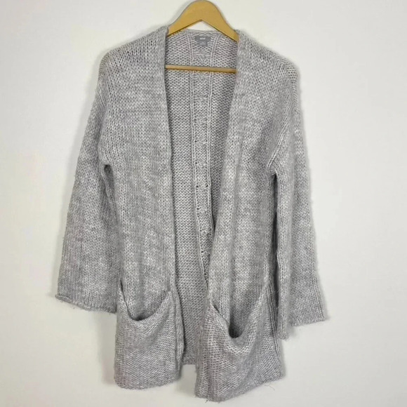 Aerie Gray Wool Alpaca Open Cardigan Sweater - Picture 1 of 9